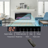 44 inch in wall recessed electric fireplace with remote and multi color flame & emberbed, LED light W1769P171421