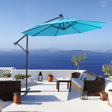 ZUN 10 FT Solar LED Patio Outdoor Umbrella Hanging Cantilever Umbrella Offset Umbrella Easy Open 06965297