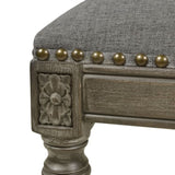 Paris 26.5" Farmhouse Counter Height Bar Stool with Backrest, Heathered Grey Linen B2719P238378
