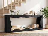 63" Narrow Console Table with Wavy Hollow Design, 2-Tier Extra Long Entryway Table with Storage 65032759