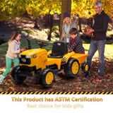 ZUN 12V Kids Ride on Tractor Electric Excavator Battery Powered Motorized Car for Kids Ages 3-6, with , W1811P154759