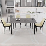55.12-70.87" expandable rectangular dining table that can accommodate 4-6 people, equipped with 4 PU 10021617