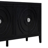 TREXM Retro Sideboard door with Circular Groove Design Round Metal Door Handle for Entrance, Dinning WF307723AAB