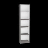 Home Xs Bookcase with 5-Tier Shelves and Slim Design -Matt Gray / White -Office B070137836