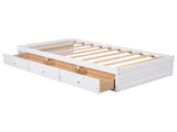 Twin Size Platform Storage Bed with 3 Drawers,White WF193634AAK