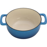 Cast iron 6QT cooking pot - Gradient blue - Includes two silicone gloves - Enamel pot 85024210