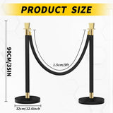 Stanchions and Velvet Ropes, 6 Pcs Crowd Control Barriers with 4 Black Velvet Ropes, Stainless Steel 79914294