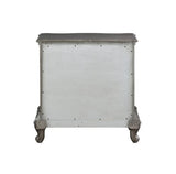 Wooden Nightstand with 2 Drawers in Antique Platinum Finish B016P256539
