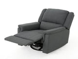 Charcoal Fabric Glider Recliner with Swivel, Manual Reclining Chair 61368.00CCL