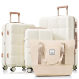 Luggage Sets 4 Piece, ABS Durable Suitcase with Travel Bag, Cup Holder, ABS Hard Shell Luggage with N726P296017R