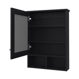 Poston Medicine Cabinet With a Door And Included Mirror, Black B128P237157