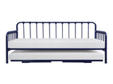 Daybed with Lift-up Trundle 1pc Navy Blue Finish Metal Frame Classic Design Home Furniture B011P332229