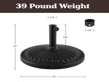 39lb Resin and Cement Outdoor Patio Umbrella Base, Black 11892118