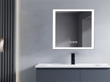 Bright LED Bathroom Mirror 36" x 28" Front Side Light, 5 Mins Defog, Full HD Reflected, 3 Colors T3177P296170