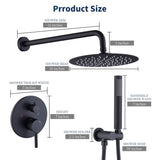 Shower System Shower Faucet Combo Set Wall Mounted with 10" Rainfall Shower Head and handheld shower 14651165