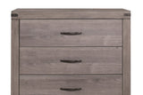 Brownish Gray Finish 1pc Bedroom Chest of 5 Drawers Melamine Laminate Dark Metal Hardware Corner B01152308