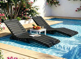 HDPE In-Pool Lounge Chair with Rear Rolling Wheels, 450 LBS Capacity S-Curve Ergonomic Pool Chaise 61390513
