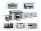 118Wooden Chicken Coop Outdoor Hen House Poultry Cage with Free-range Doors, Nesting Box,Leakproof 52716236