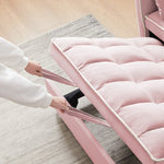 ZUN 1 versatile foldable sofa bed in 3 lengths, modern sofa sofa sofa velvet pull-out bed, adjustable W2151127334