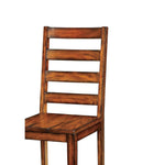 ZUN Tobacco Oak Finish Solid wood Industrial Style Kitchen Set of 2 Chairs Ladder Back Chairs B011P148640