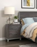Modern Sleek Design Bedroom Furniture 1pc Beautiful Nightstand with 2 Drawers Brownish Gray and B011P255194
