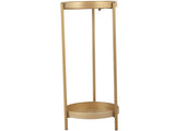Modern Folding Metal 2-Tier Plant Stand Potted Plant Holder Shelf with 2 Round Trays Indoor Outdoor, W2181P155110