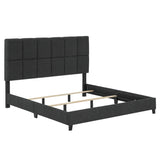 King Size Grey Squares Upholstered Platform Bed B108P160259