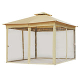 TREXM 10x12 Outdoor Gazebo Tent with Double Roofs, Patio Gazebo with Mosquito Netting, Patio Canopy N715P261155A