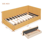 ZUN Upholstered Daybed with 2 Storage Drawers Twin Size Sofa Bed Frame No Box Spring Needed, Linen WF299017AAL