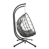 2 Persons Egg Chair with Stand Indoor Outdoor Swing Chair Patio Wicker Hanging Egg Chair Hanging W1703P163952