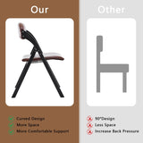 Set of 2 Wooden Folding Chairs with Padded Seats, Portable Simple Folding Chairs with Cushion for 56717735