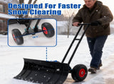 30" Heavy Duty Snow Shovel with Wheels, Garvee Adjustable Angle Height Ergonomic Handle, Sidewalk 36510011