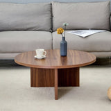 Versatile Walnut-Finished MDF Round Coffee Table for Diverse Interior Styles, Blending Modern W3226P278925