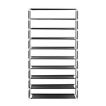 ZUN 10 Tiers Shoe Rack with Dustproof Cover Closet Shoe Storage Cabinet Organizer Black 93222617