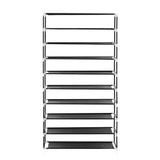 ZUN 10 Tiers Shoe Rack with Dustproof Cover Closet Shoe Storage Cabinet Organizer Black 93222617