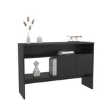 ZUN Console Table 31.8" H with 2 Doors and 3 Shelves, Black B097P250862