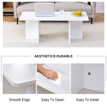 ZUN 44.8 Inch White MDF Coffee Table - Modern Luxury, Stable Triangular Support.The coffee table is made W1512P282531