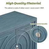 TREXM Retro Sideboard door with Circular Groove Design Round Metal Door Handle for Entrance, Dinning WF307723AAM