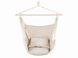 Distinctive Cotton Canvas Hanging Rope Chair with Pillows Beige 58301688