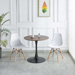 ZUN 31.5"BLACK AND WALNUT Tulip Table Mid-century Dining Table for 2-4 people With Round Mdf Table Top, W234P143406