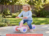 4 Wheel Kids Balance Bike with Light Up Wheels, 3 Level Adjustable Height Toddler Push Bike , No 96203550