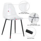 Modern minimalist transparent dining chair, plastic chair, armless crystal chair, Nordic creative W1151134922