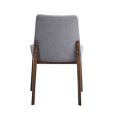 Walnut Finish Side Chairs Set of 2, Gray Fabric Upholstery Seat and Back Wooden Kitchen Casual B2741P328571