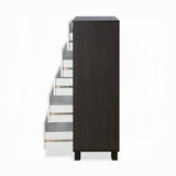 White and Espresso 5-Drawer Chest B062P209032