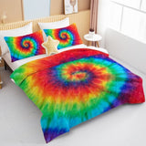 Tie Dye Comforter Set Queen Size Rainbow Bedding Girls 3 Piece Boho Colorful Fluffy Quilt Set 70714231