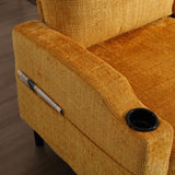 UNITED WE WIN Sofa for three, solid wood frame, Chenille fabric, side pocket, with two cup holders, W1568142737