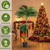 5FT Tall Artificial Plant Fake Potted Willow Tree Faux Green Silk Black Potted Plant for Indoor Home 04716653