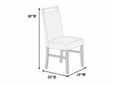 Contemporary Style 2pc Dining Chairs w Wooden handle Upper back Rest Charcoal Wooden Legs Soft B011P367203