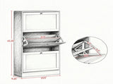 Modern Shoe Storage Cabinet, Entryway Shoe Organizer with 3 Flip Drawers & Adjustable Shelves, 96925715