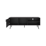 TV Stand, 1 Door, 3 Shelves, Black B097P262376